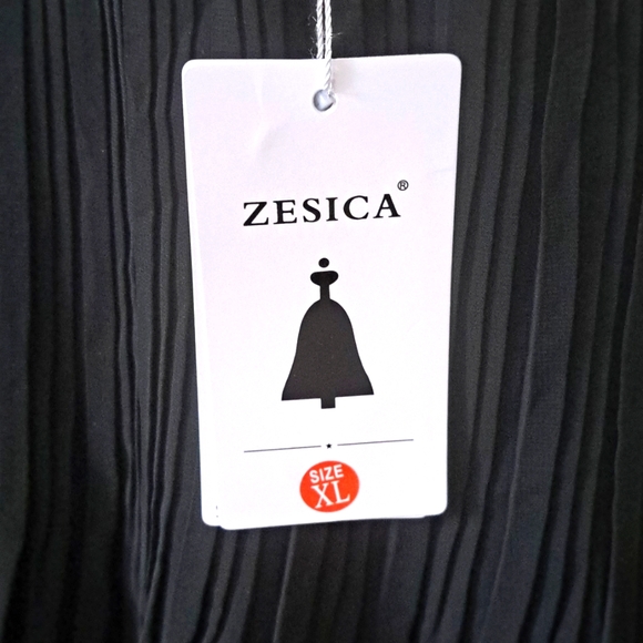 ZESICA Sleeveless Mini Boho One Shoulder Ruffle Tiered Chiffon Flowy  A Line XL - Picture 8 of 10